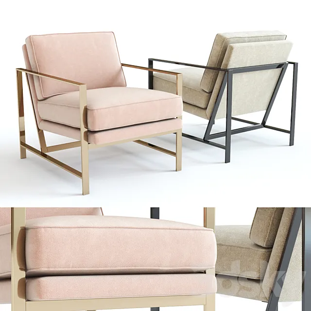 West Elm Metal Frame Chair 3ds Max