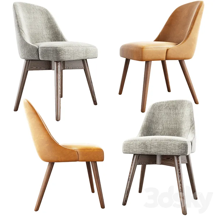 West Elm Mid-Century Dining Chair Set 3DS Max