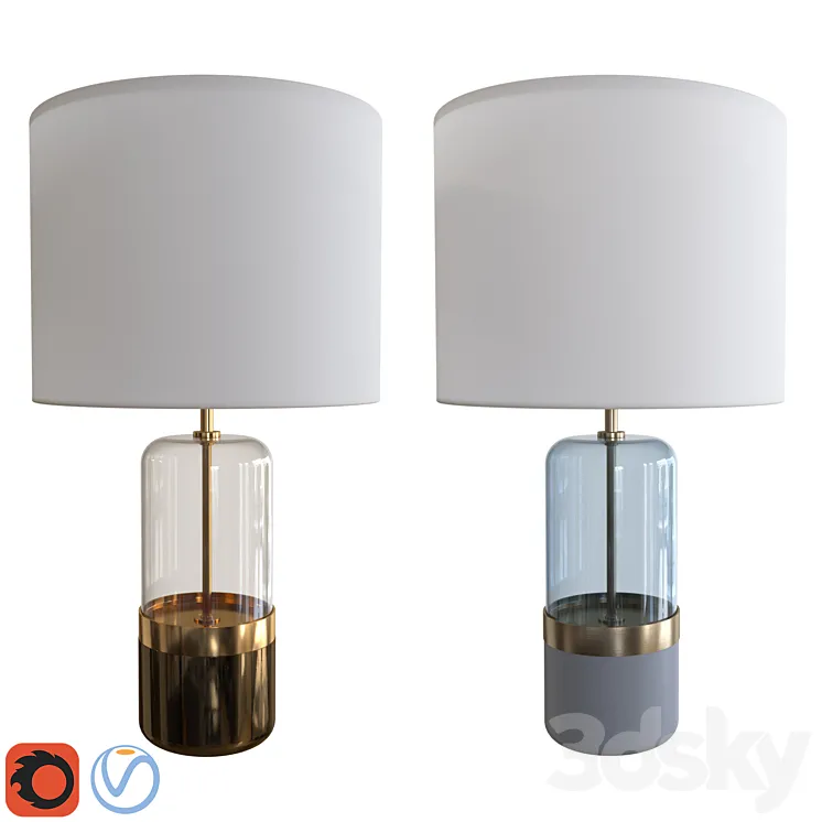 West Elm Mixed Material Table Lamp Large 3DS Max