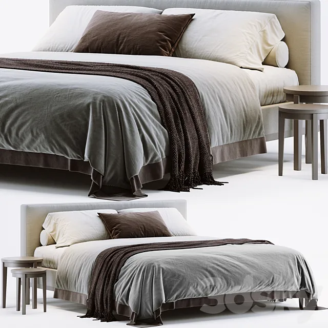 West Elm Newport Bed 3ds Max