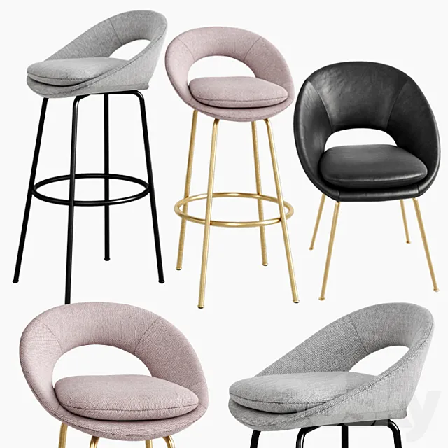 WEST ELM Orb Dining Chair & Bar & Counter Stools 3DSMax File