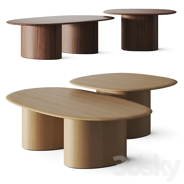 West Elm Organic Modular Coffee Tables 3DS Max Model