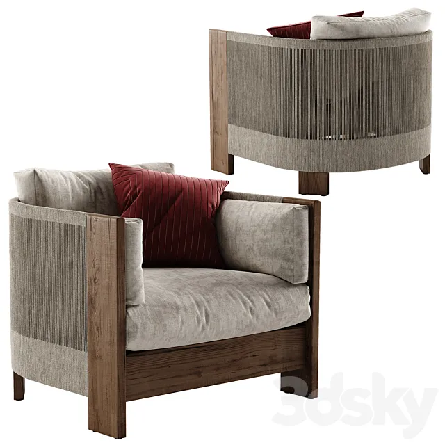 West elm porto armchair 3DS Max Model