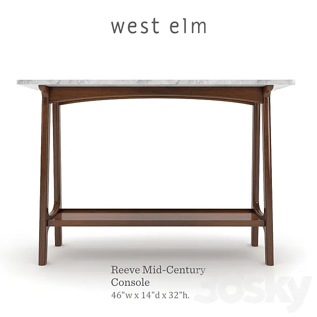 West elm Reeve Mid-Century Console 3DS Max Model