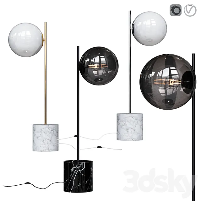 West Elm Sphere and Stem Table Lamp 3DSMax File