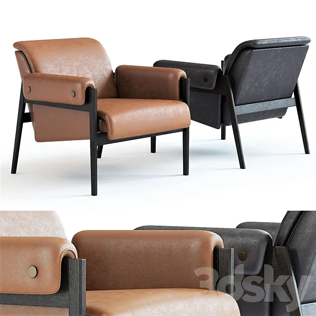 West Elm Stanton Leather Chair 3ds Max