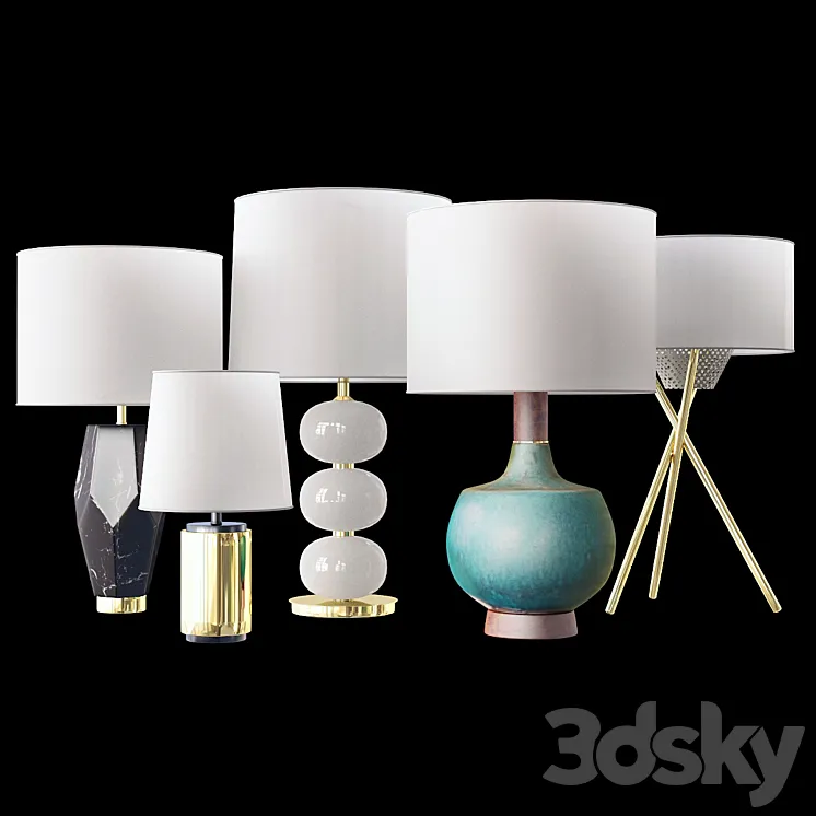 West elm table lamp 3DS Max