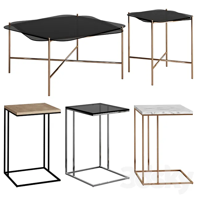 West elm tables 3 3DS Max Model