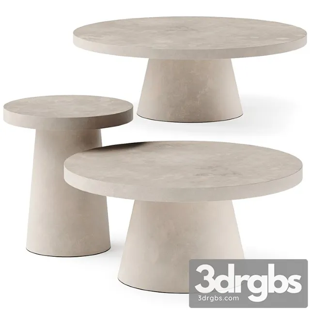 West Elm Two Tone Concrete Round Side Coffee Tables 3dsmax Download