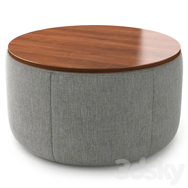 West Elm Upholstered Ottoman 3ds Max