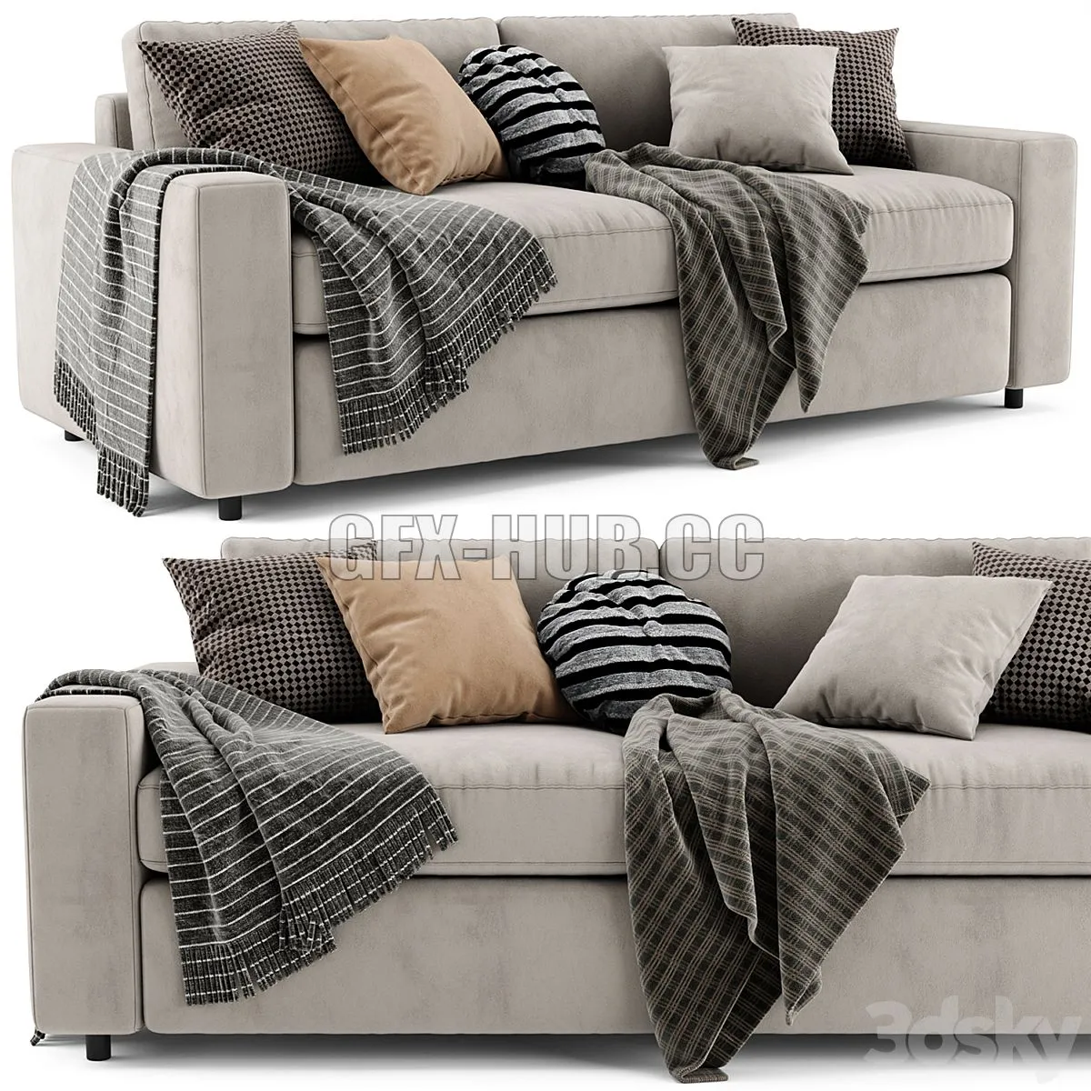 West Elm Urban 2 Seats Sofa 3dsMax Model