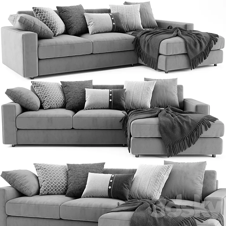 West Elm Urban Chaise Longue 3DS Max