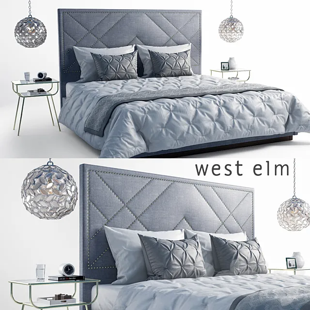 west_elm bed 3DSMax File