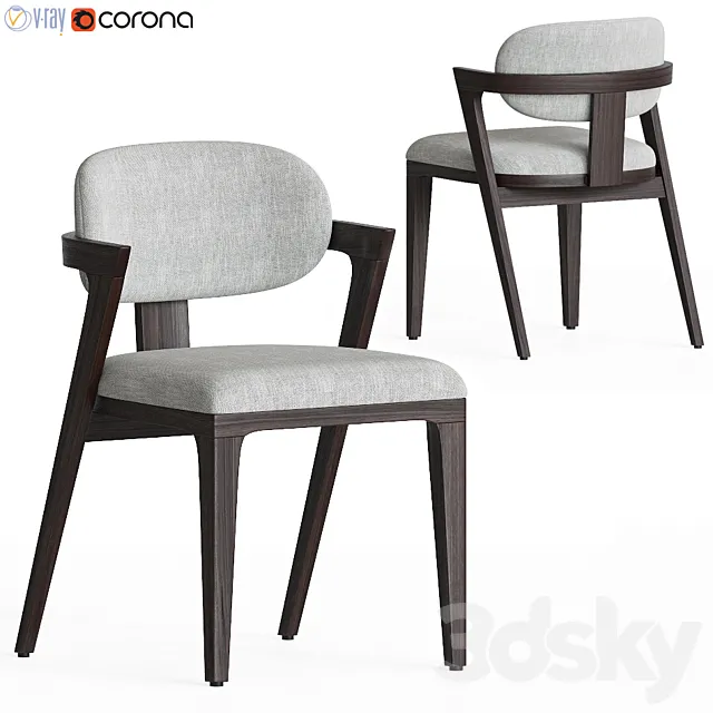 Westelm Adam Court Upholstered Dining Chair 3DS Max Model