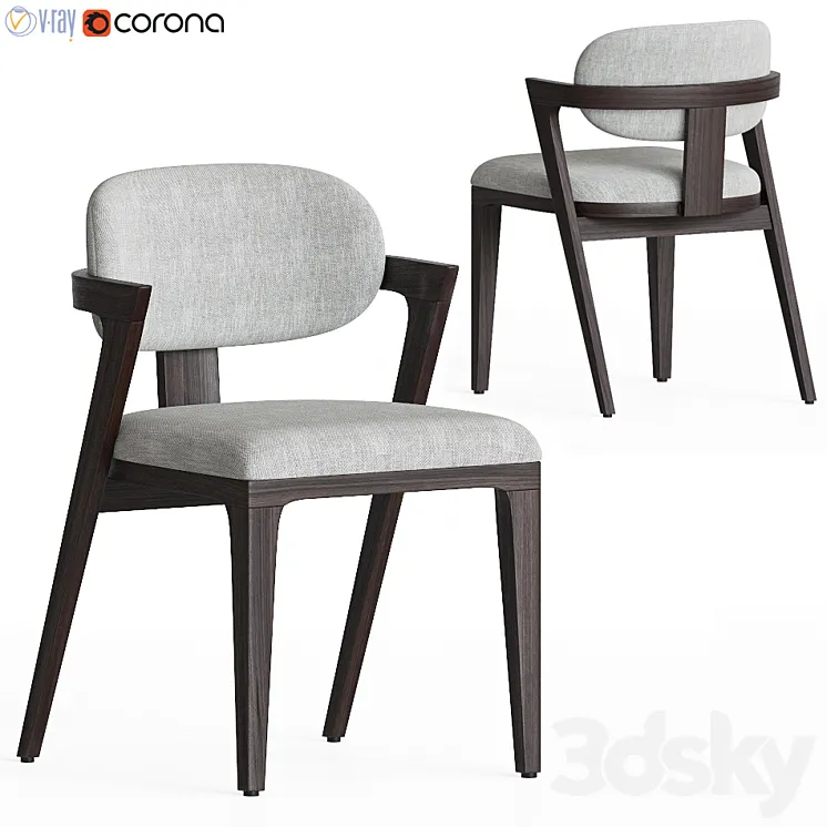 Westelm Adam Court Upholstered Dining Chair 3DS Max
