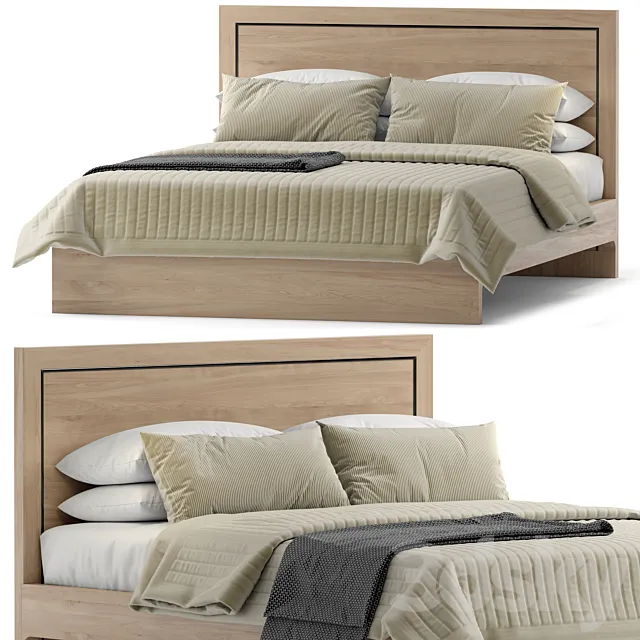 Westelm Hartford queen bed 3ds Max