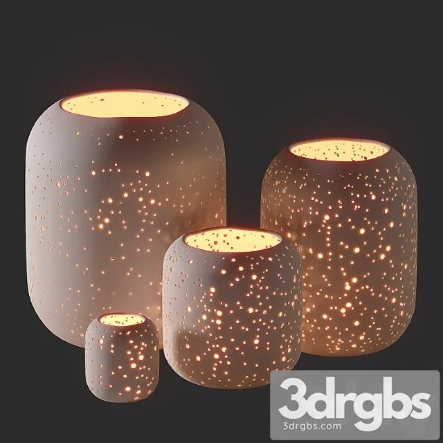 WestElm Pierced Constellation Ceramic Candleholders 3dsmax Download