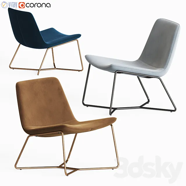 Westelm Slope Lounge Chair 3ds Max