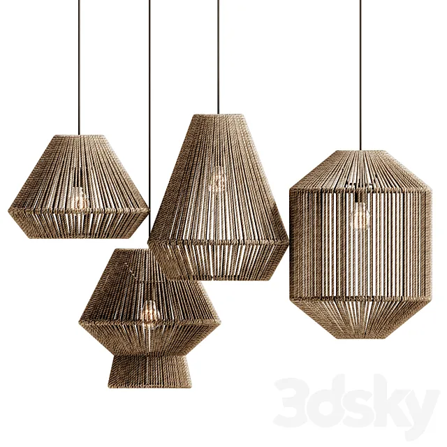 Westlake Seagrass Beige Pendant Shade Home Decor 3ds Max