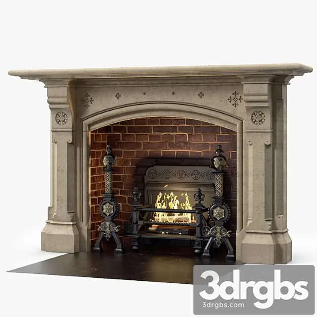 Westland london a large yorkstone gothic style antique fireplace stock no 14223 3dsmax Download