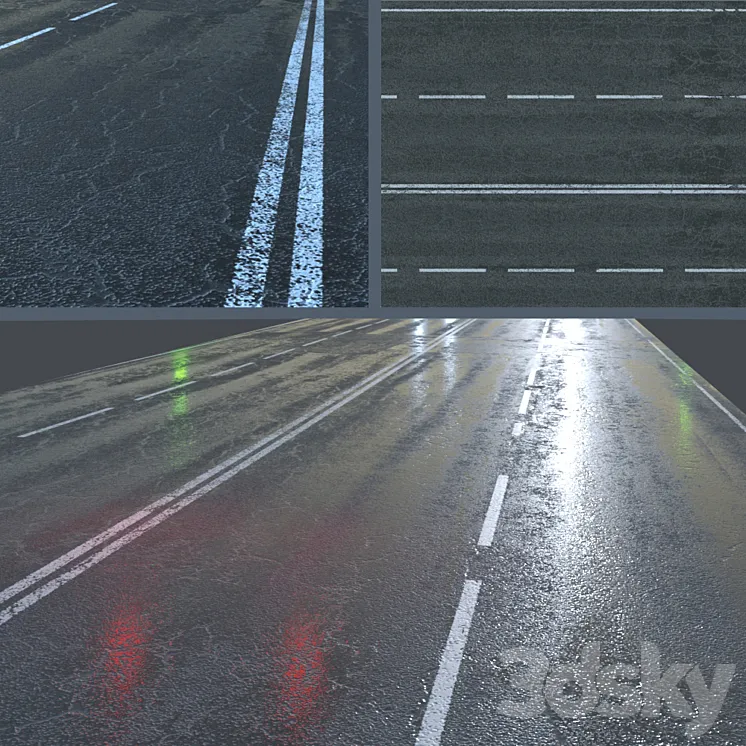 Wet asphalt 3DS Max