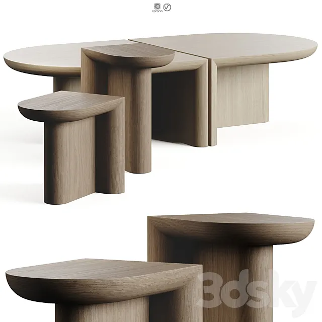 WeWood RE-FORM Coffee Side Tables 3DS Max Model