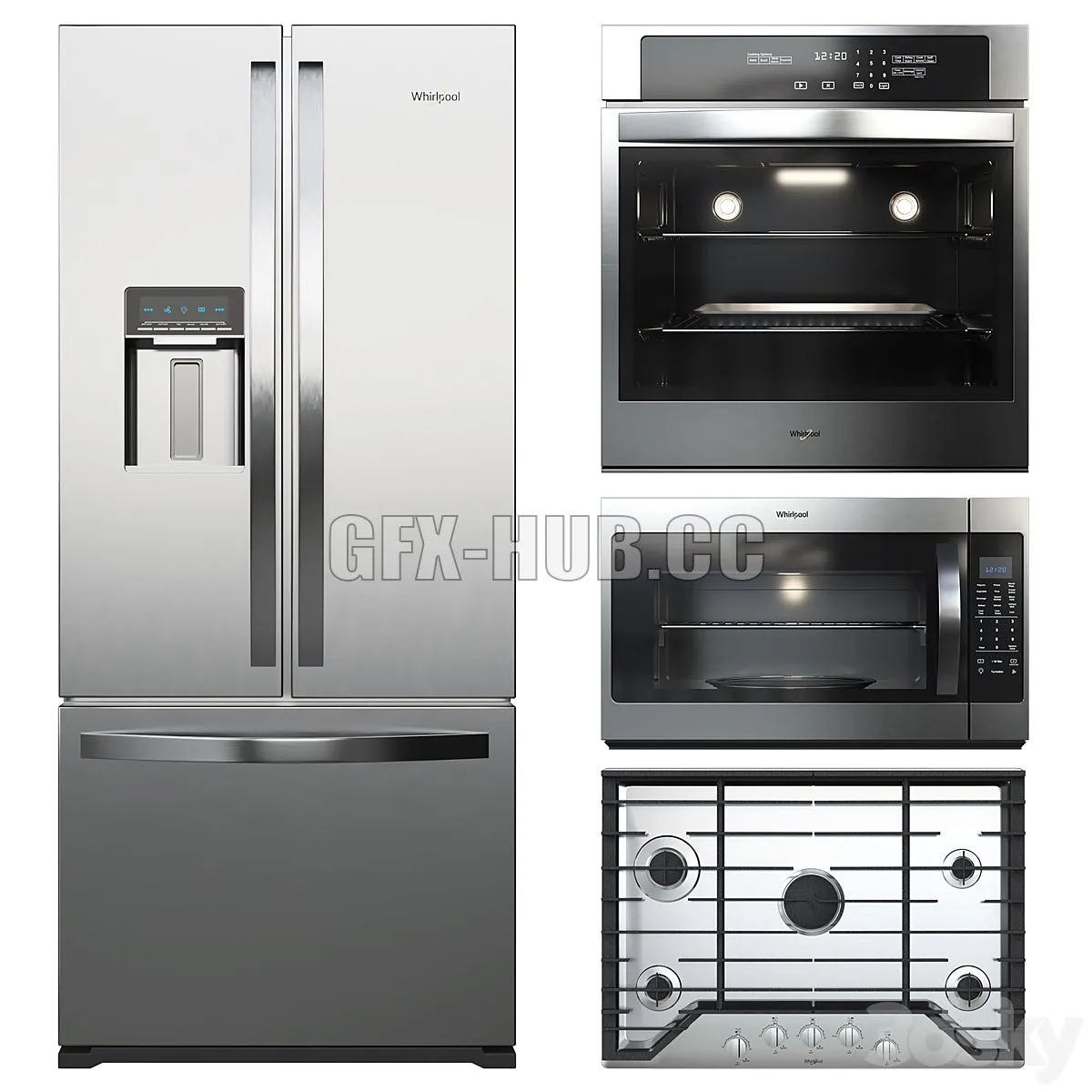 Whirlpool kitchen appliances collection 3dsMax Model