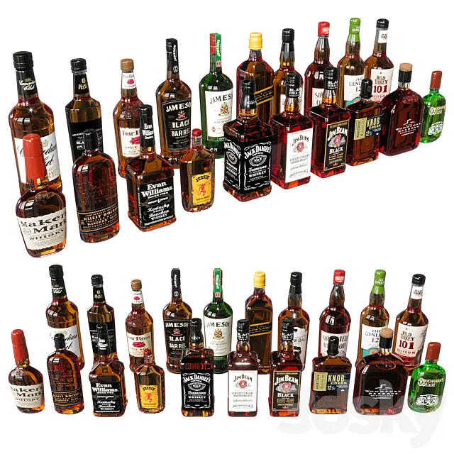 WHISKEY& BOTTLE COLLECTION 3ds Max