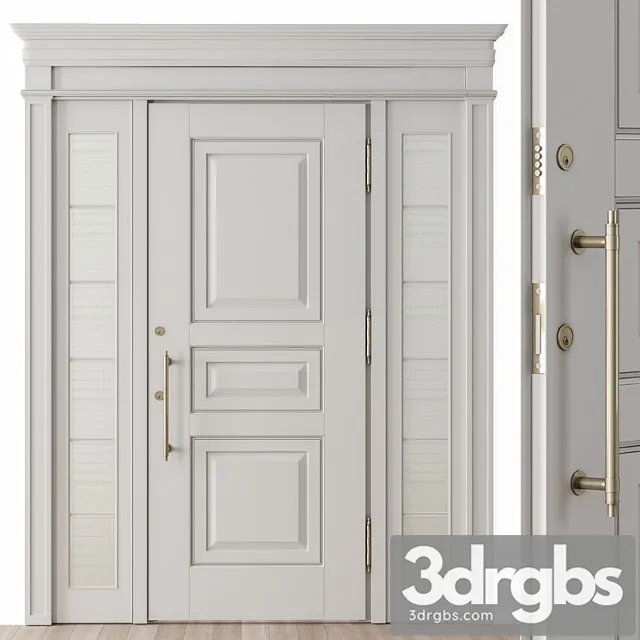 White and glass classic front door – set 38