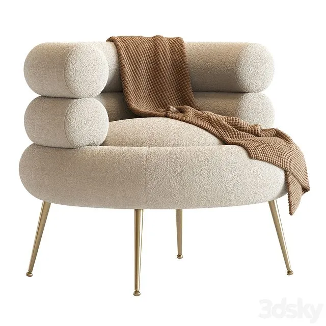 White Barrel Lounge Chair 3dsMax Model