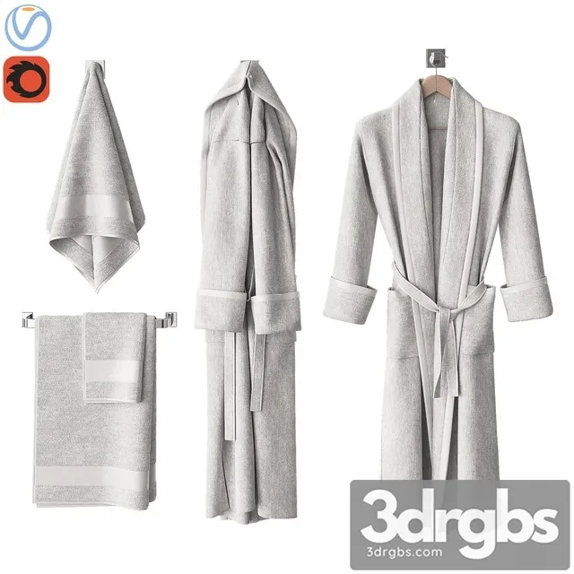 White Bathrobe and Towels 3dsmax Download