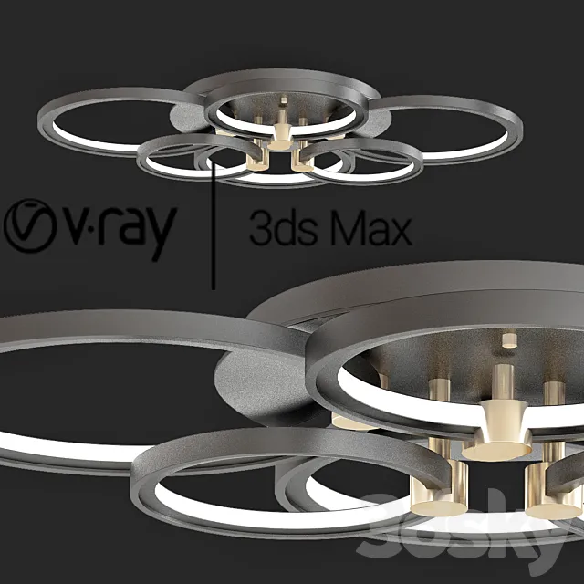 White Black Golden Modern Led Ceiling Lamp 3ds Max