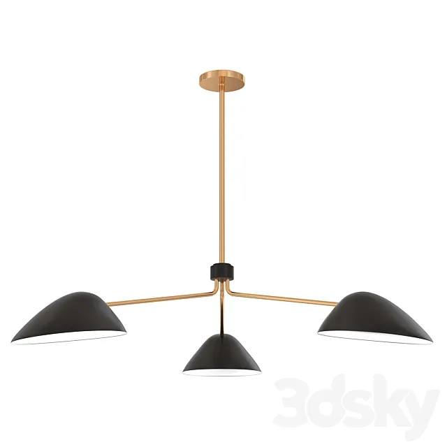 White Candelabra Modern Pendant Lamp Mid Century 3ds Max