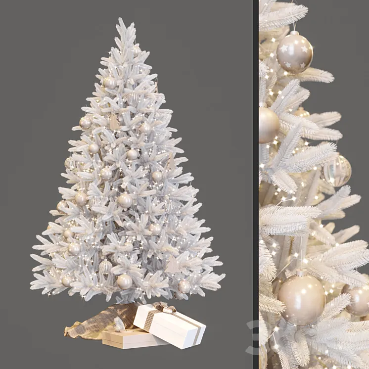 White christmas tree 3DS Max