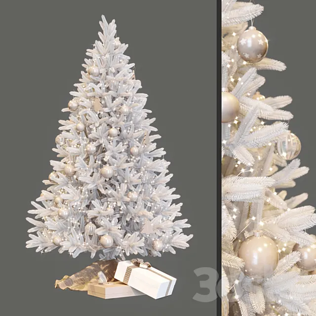 White christmas tree 3DSMax File