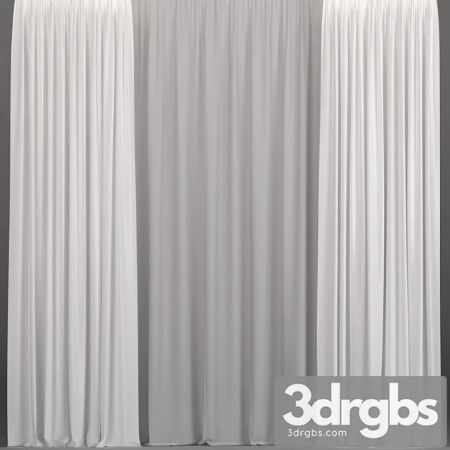 White curtains from tulle. 3dsmax Download
