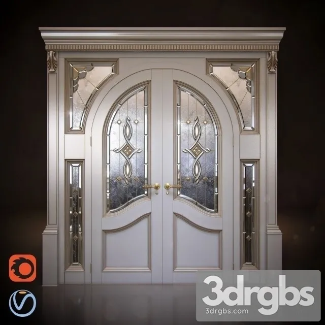 White Door With Stained Glass 2 3dsmax Download