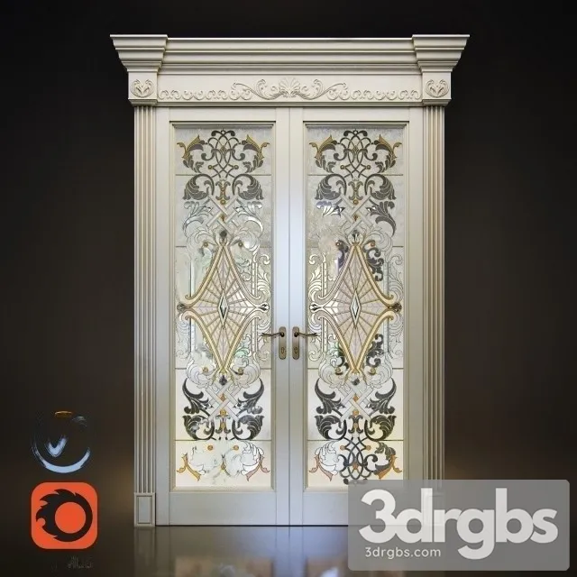 White Door With Stained Glass 3dsmax Download