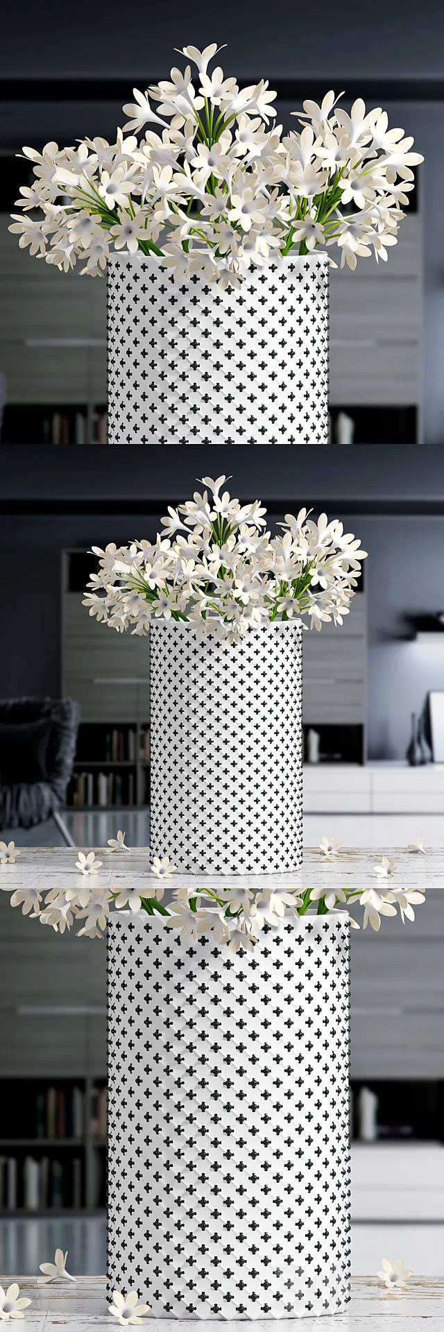 White Flower Vase 3DSMax File