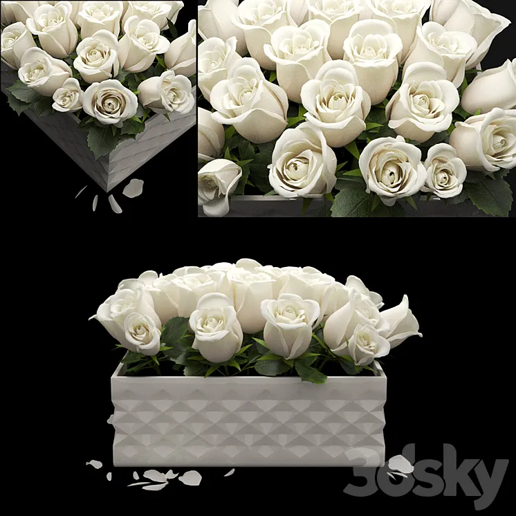 white flowerbox 3DS Max