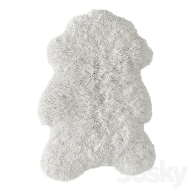 White fluffy sheepskin carpet 3DSMax File