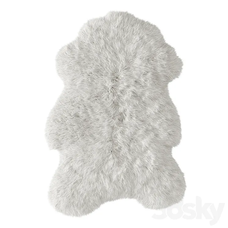 White fluffy sheepskin carpet 3DS Max Model