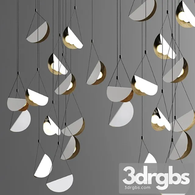 White glider pendant light chandelier 3dsmax Download