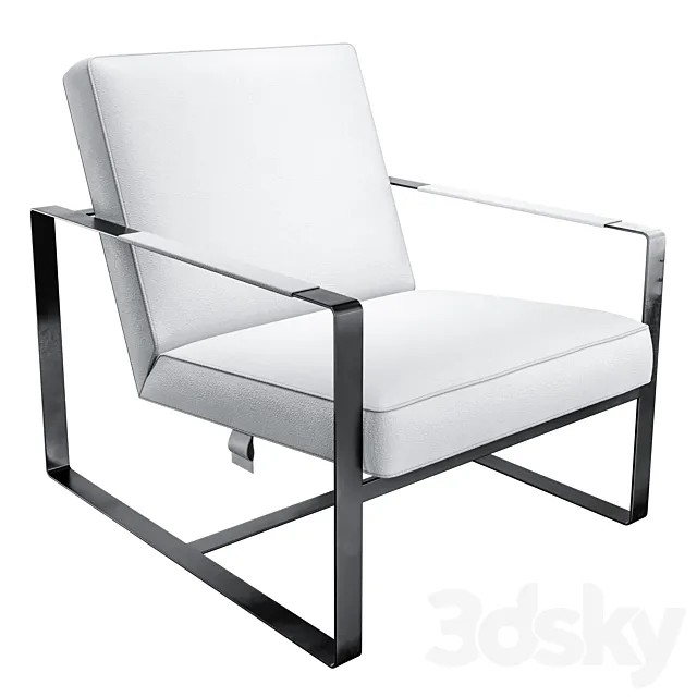 White Leather Accent Chair 3DS Max Model