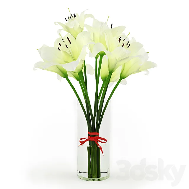 White Lilies 3ds Max