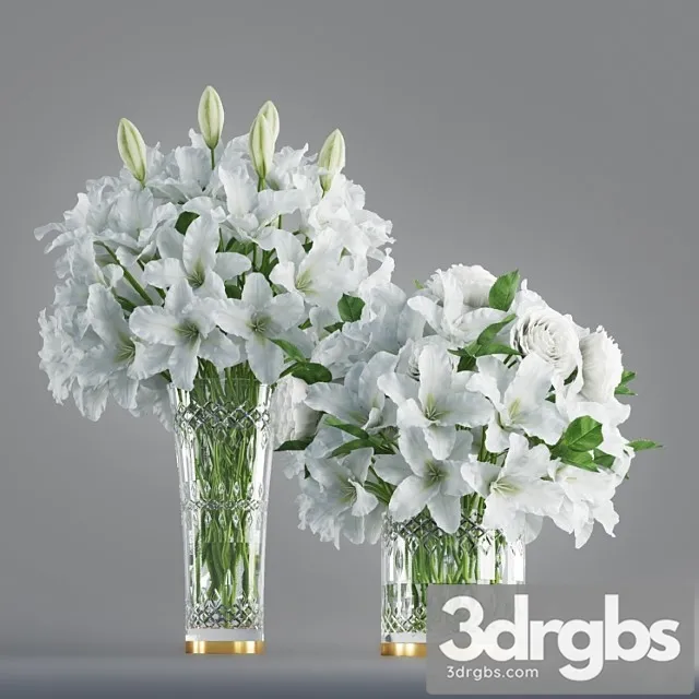 White Lily In Crystal Vase 1 3dsmax Download