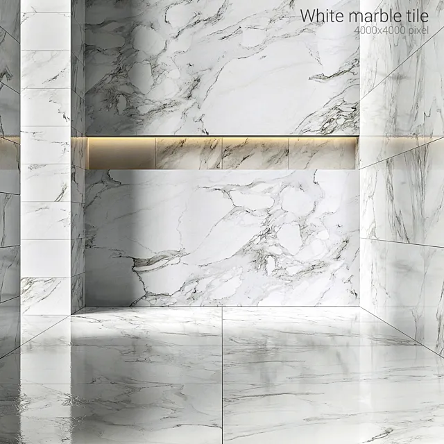 White marble tiles 3ds Max