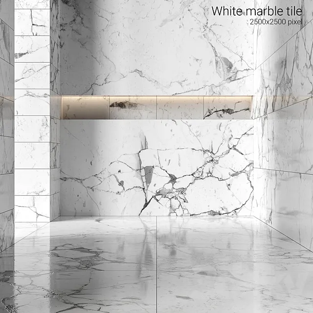 White marble tiles 4 3DSMax File