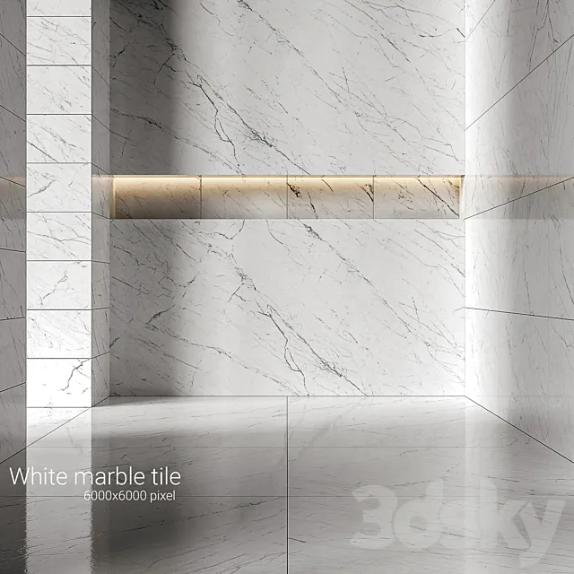 White marble tiles 5 3DSMax File