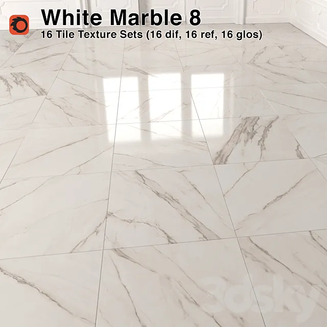 White Marble Tiles – 8 3ds Max